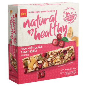 Thanh hạt dinh dưỡng Natural & Healthy vị nam việt quất & hạt điều (150g)